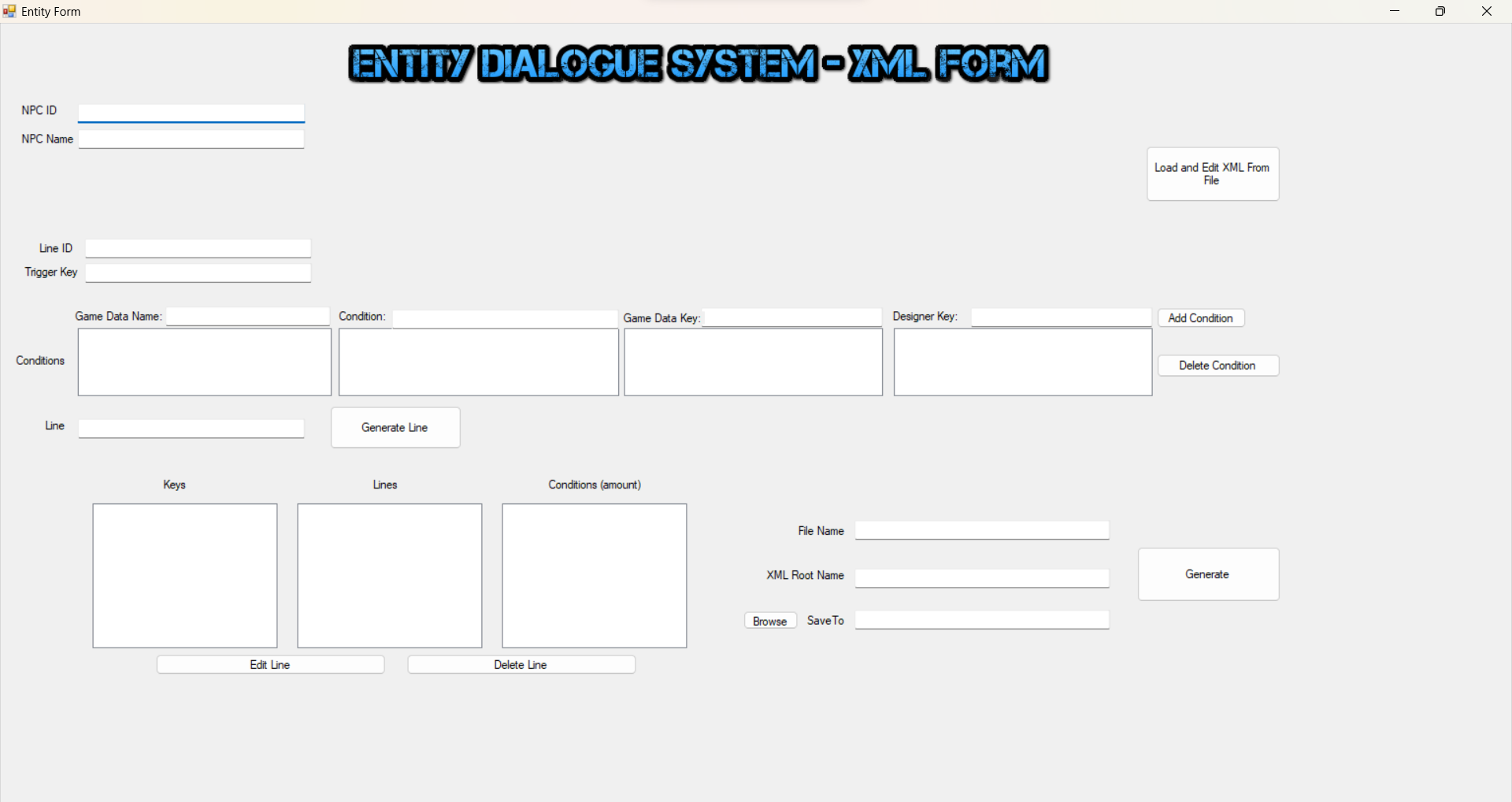 Screenshot of authoring tool interface