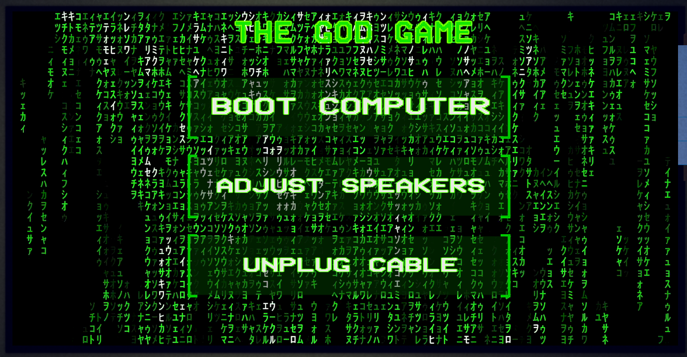 Image of main menu for game